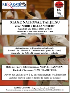 affiche stage national zone nord mai 2016